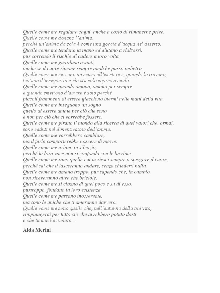 Quelle Come Me Poesia