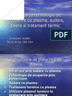 Proiectarea Tehnologie de Acoperire Cu Plasma, Sudare, Taiere Si Tratament Termic