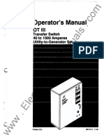962-0113 Onan OT-III OTCx (Spec G-H) 40 To 1000 Amp Transfer Switch Operator's Manual (11-1992) )