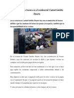 Acumulación de Basura en El Residencial Ciudad Satélite Duarte