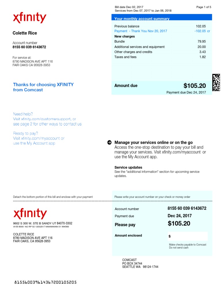 Comcast Cable Bill