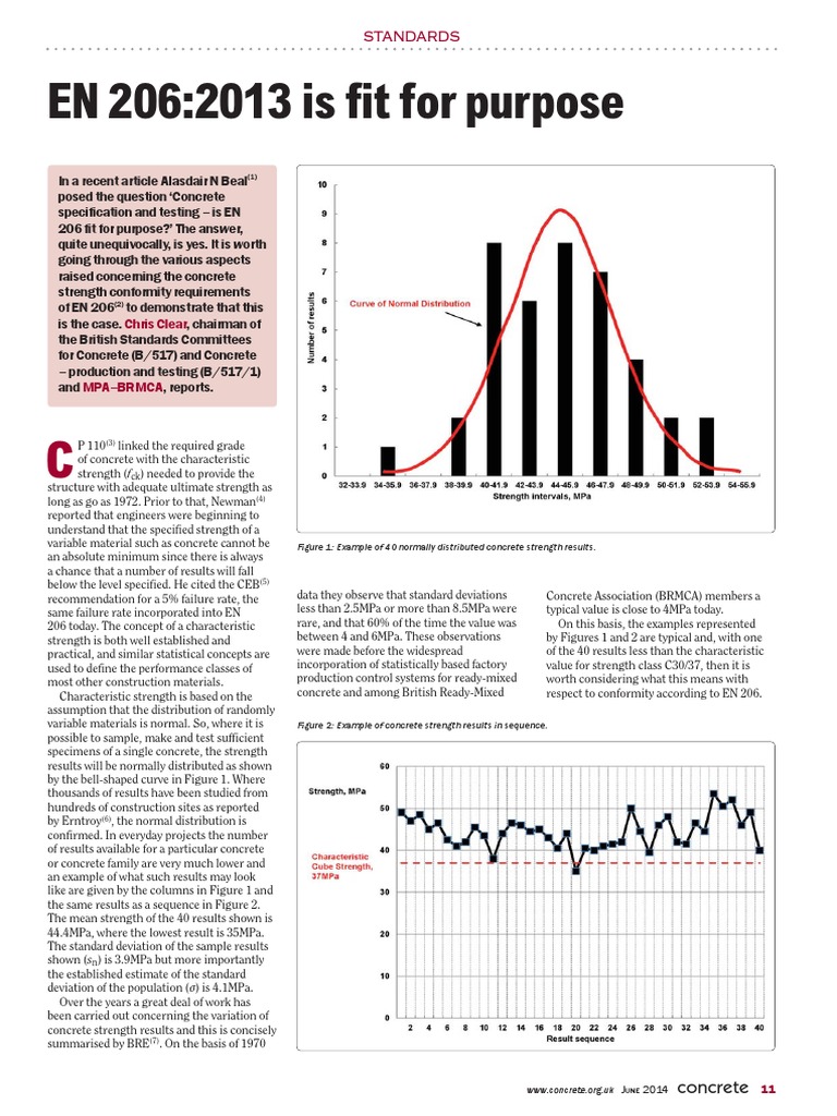 EN 206:2013 Concrete Strength Analysis | PDF | Normal Distribution ...