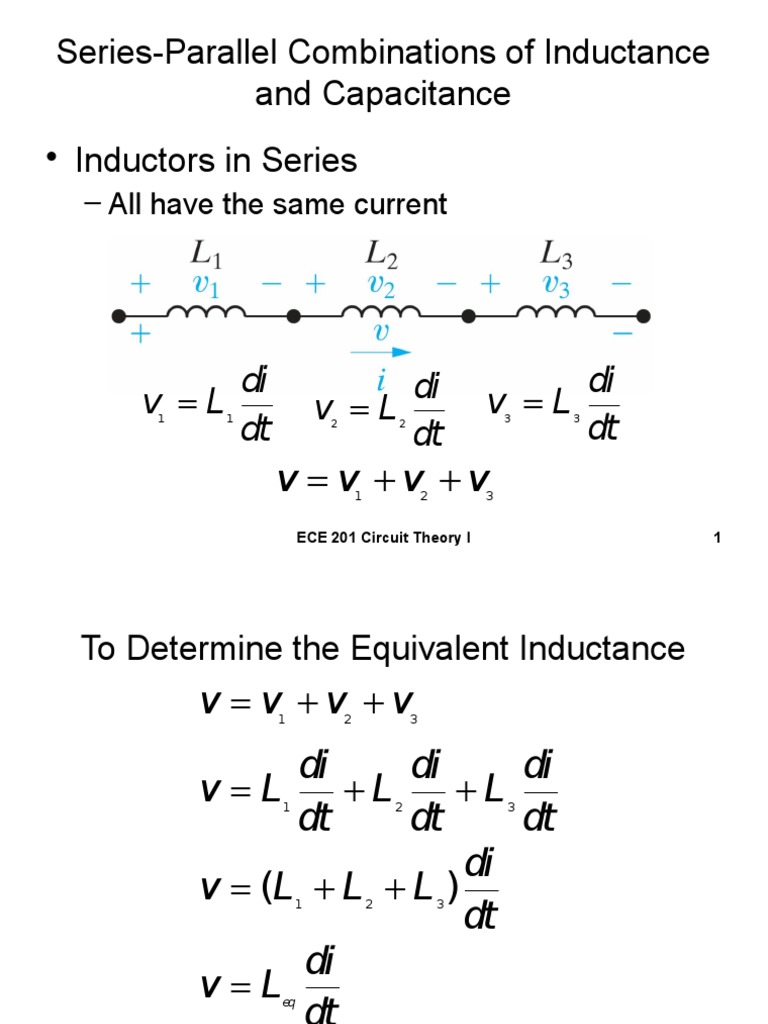 Inductors and Capacitors PDF Series And Parallel Circuits