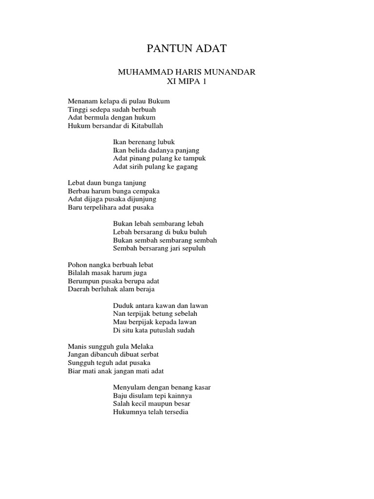 Contoh (Pantun Adat)  PDF