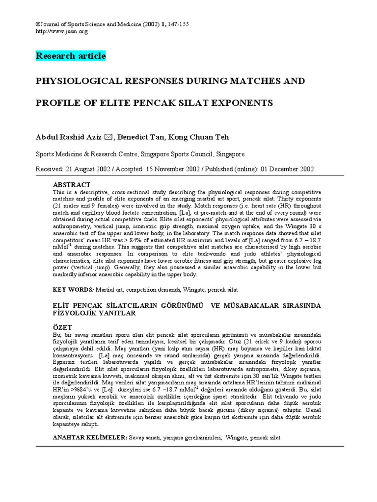 Research Article Physiological Responses During Matches and Profile of ...