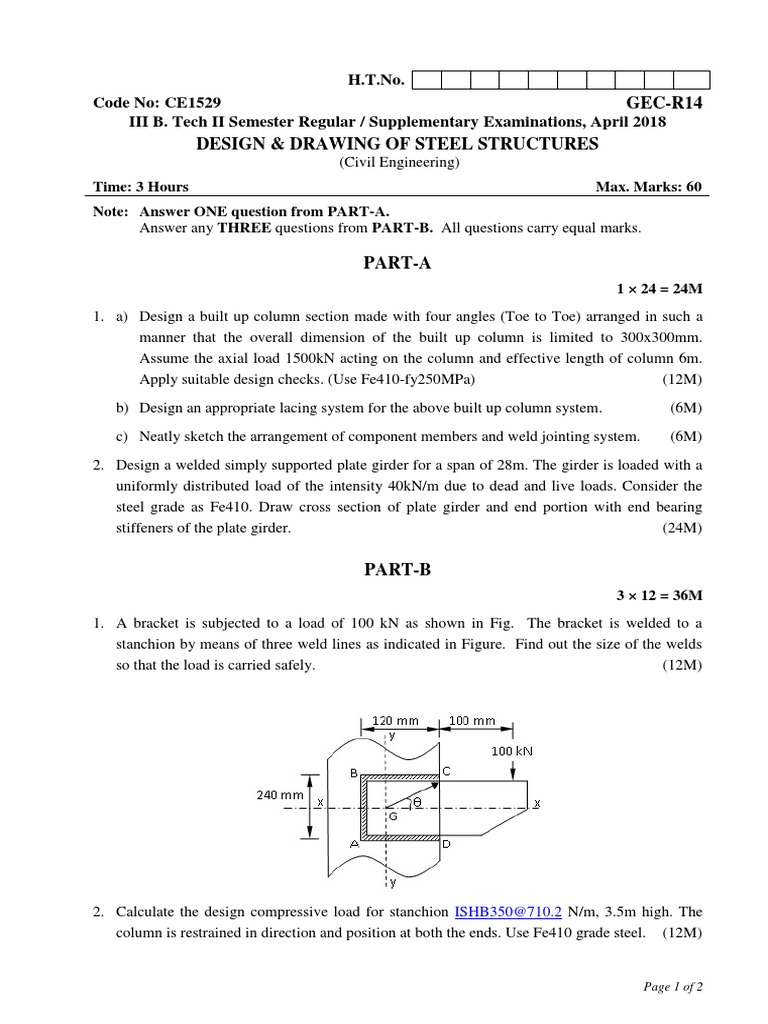 Design & Drawing of Steel Structures PDF PDF Truss Column