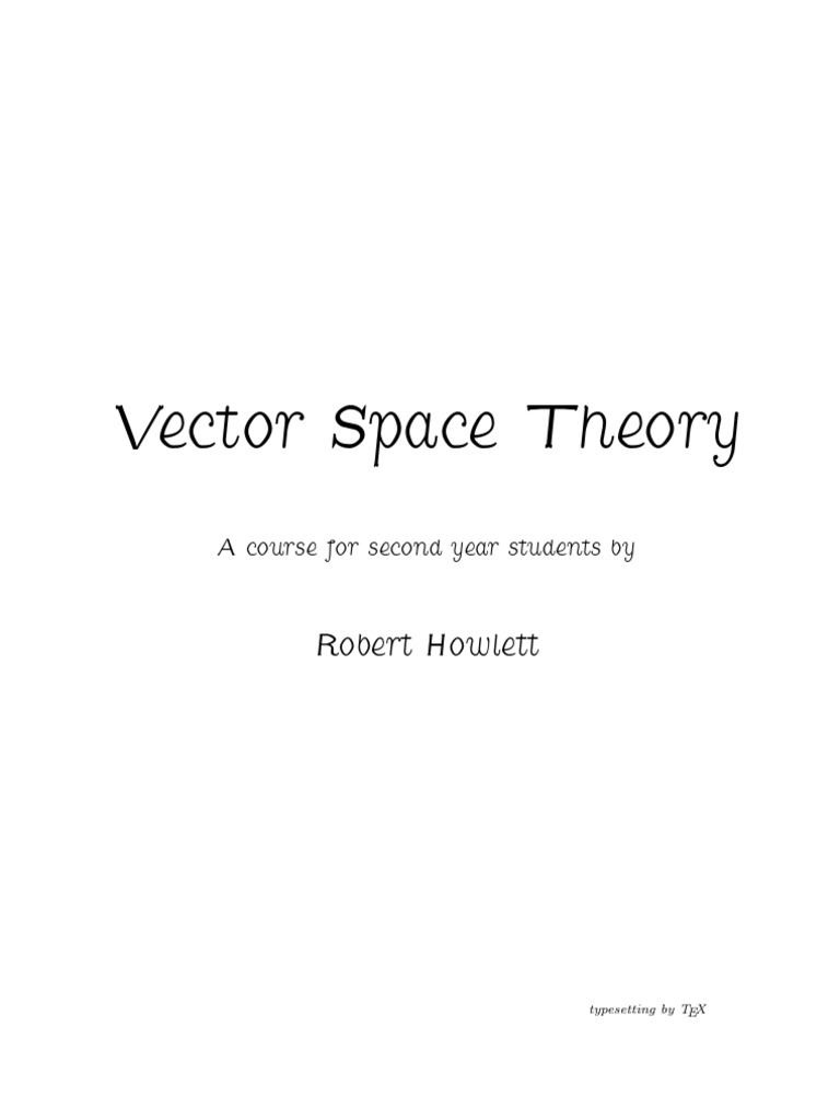 Vector Space Theory Pdf Function Mathematics Vector Space