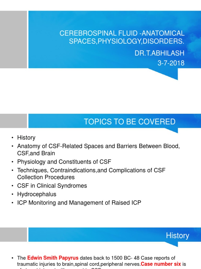 CSF Anatomy and Physiology Overview | PDF | Cerebrospinal Fluid | Headache