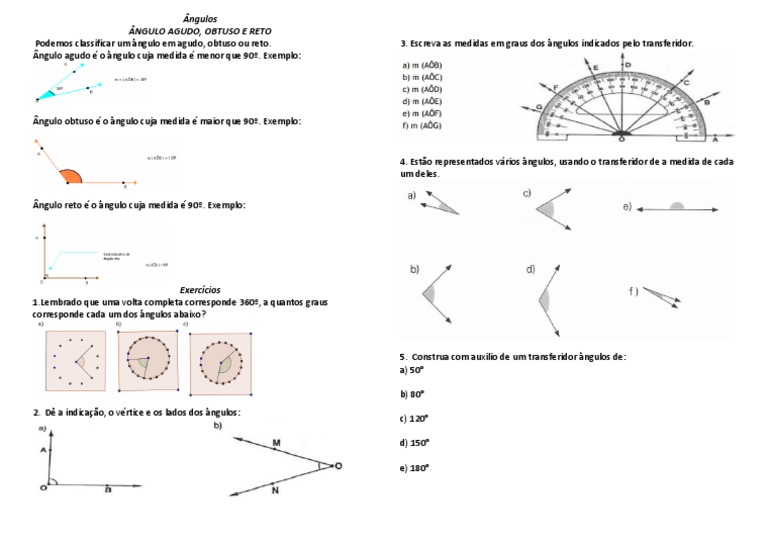 Quarto Ano Questionários: Ângulos