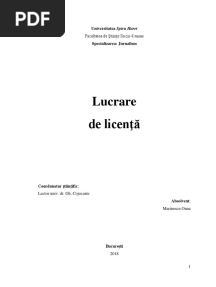 Licenta Jurnalism