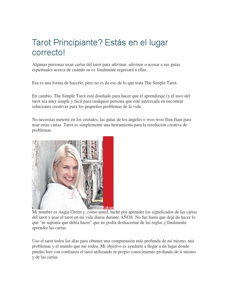 Guía Simple para Aprender Tarot | PDF | Tarot | Jugando a las cartas