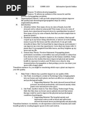 informative speech outline