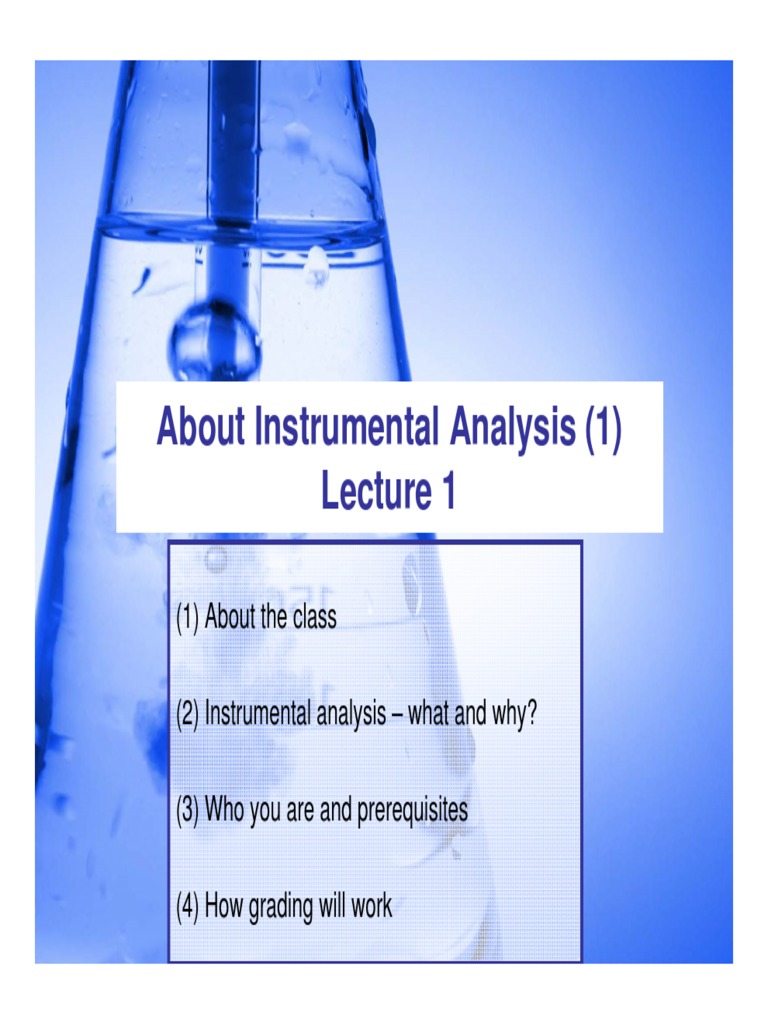Overview of Instrumental Analysis Course | PDF | Instrumental Chemistry ...