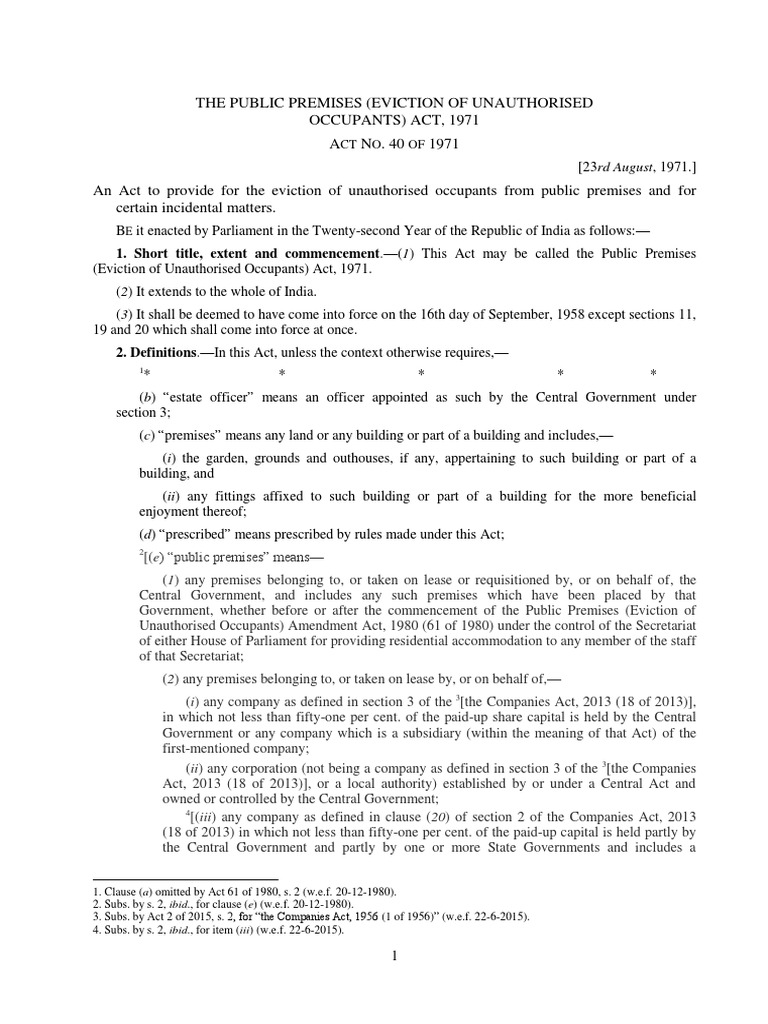 the-public-premises-eviction-of-unauthorised-occupants-act-1971-a-n