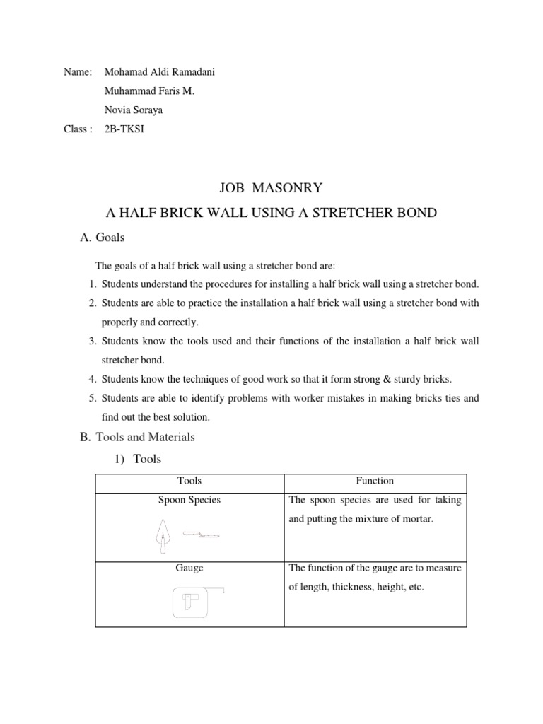Half Brick Wall Construction Guide | PDF | Brick | Masonry