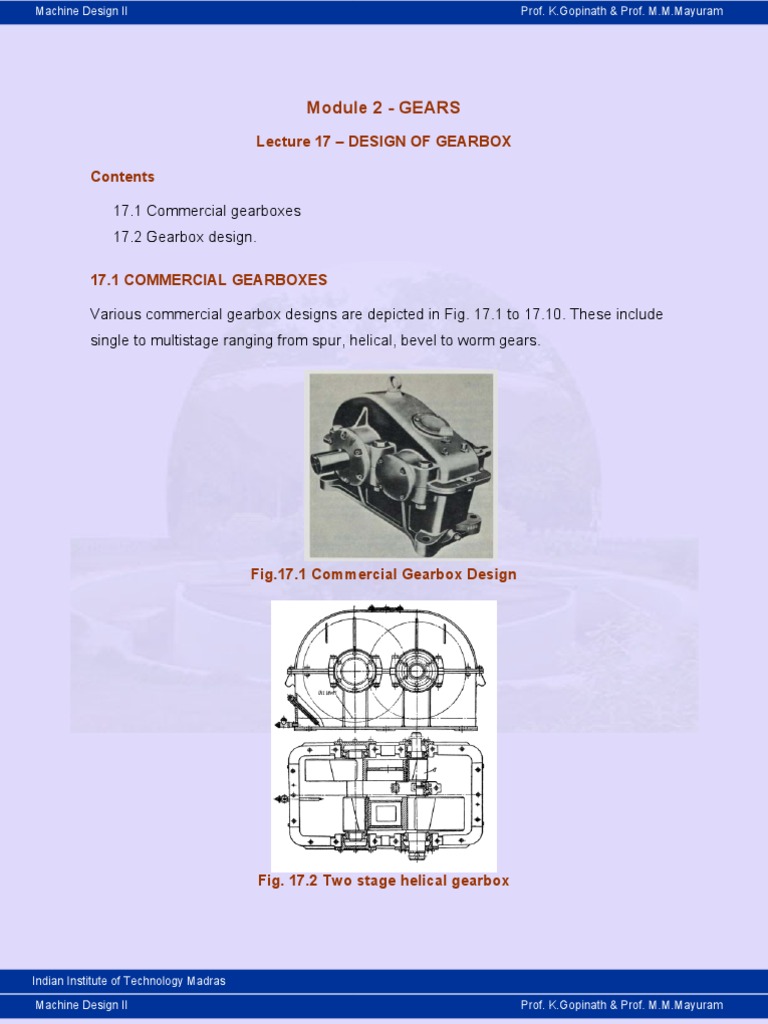 Design of Gear Box PDF