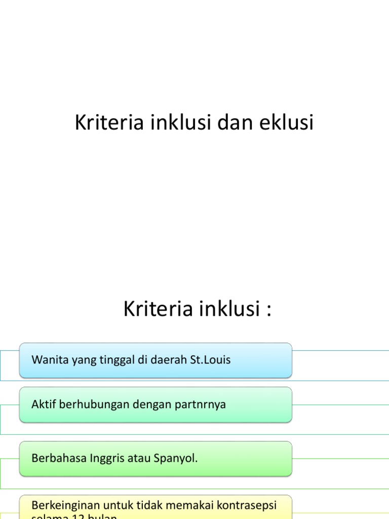 Kriteria Inklusi Dan Eklusi | PDF