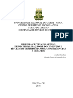 resenha crítica do artigo desmaterialização de documentos e títulos