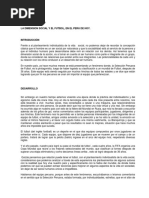 LA DIMENSION SOCIAL Y EL FUTBOL, EN EL PERU DE HOY.
