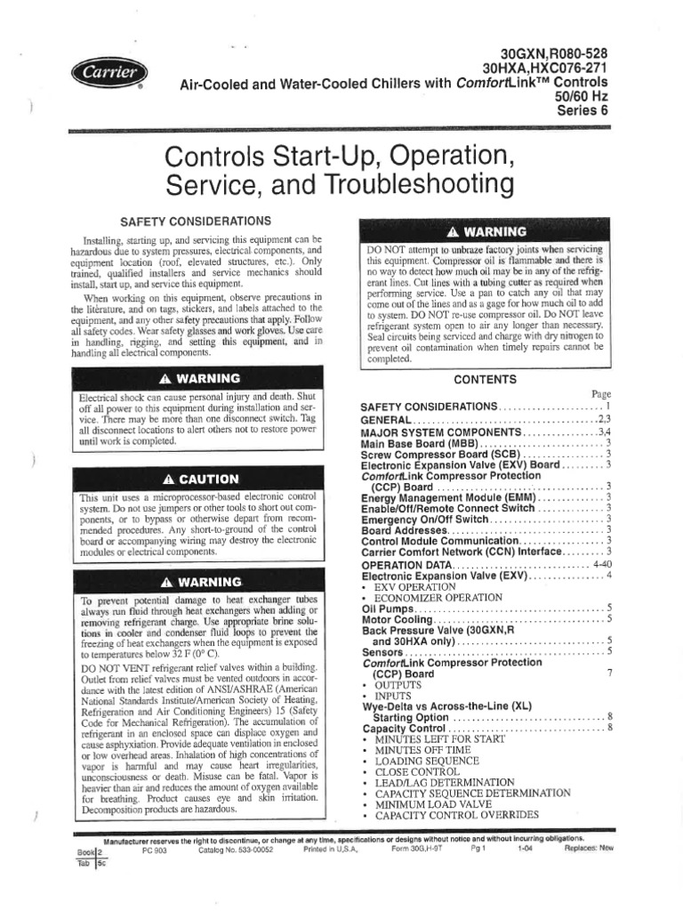 Manual Chiller Carrier 30rap En Espanol Pdf