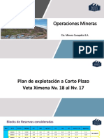 Plan minero corto plazo veta Ximena Nv 18-17