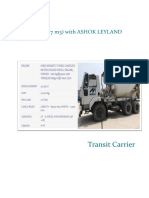 Transit Carrier: RMC Truck (7 M3) With Ashok Leyland Chassis