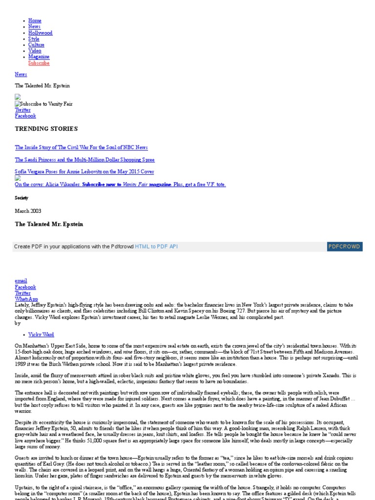 Deleted Article The Talented Mr Epstein Vanity Fair Html Pdf