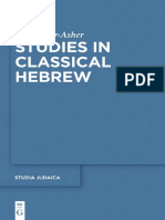 (Studia Judaica 71) Moshe Bar-Asher, Aaron Koller-Studies in Classical Hebrew-Walter de Gruyter (2014)