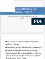 Commmon Intention and Common Object: "Scope, Distinction and Applicability of Sec.34, 149 of I.P.C