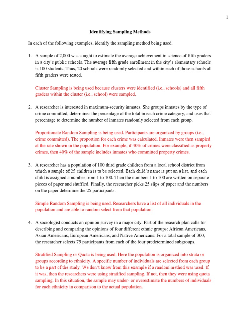 identifying-sampling-methods-worksheet-sampling-statistics-research-methods