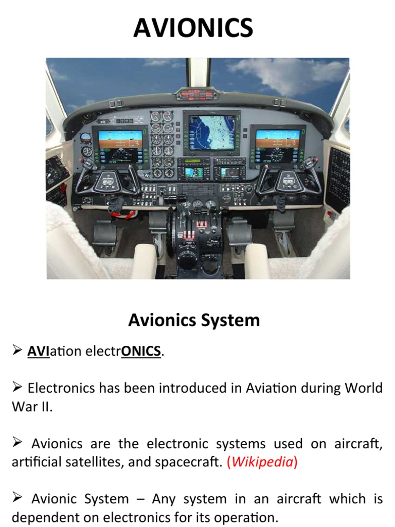 Avionics Introduction Avionics Navigation