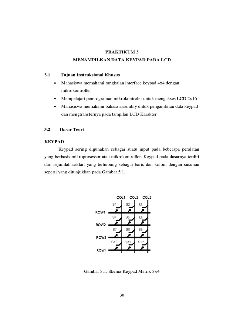 Menampilkan Data Keypad Pada LCD | PDF
