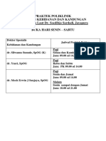 Jadwal Praktek Poliklinik