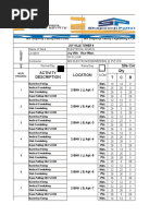 Site Conditions: Location Qty T C B Activity Description