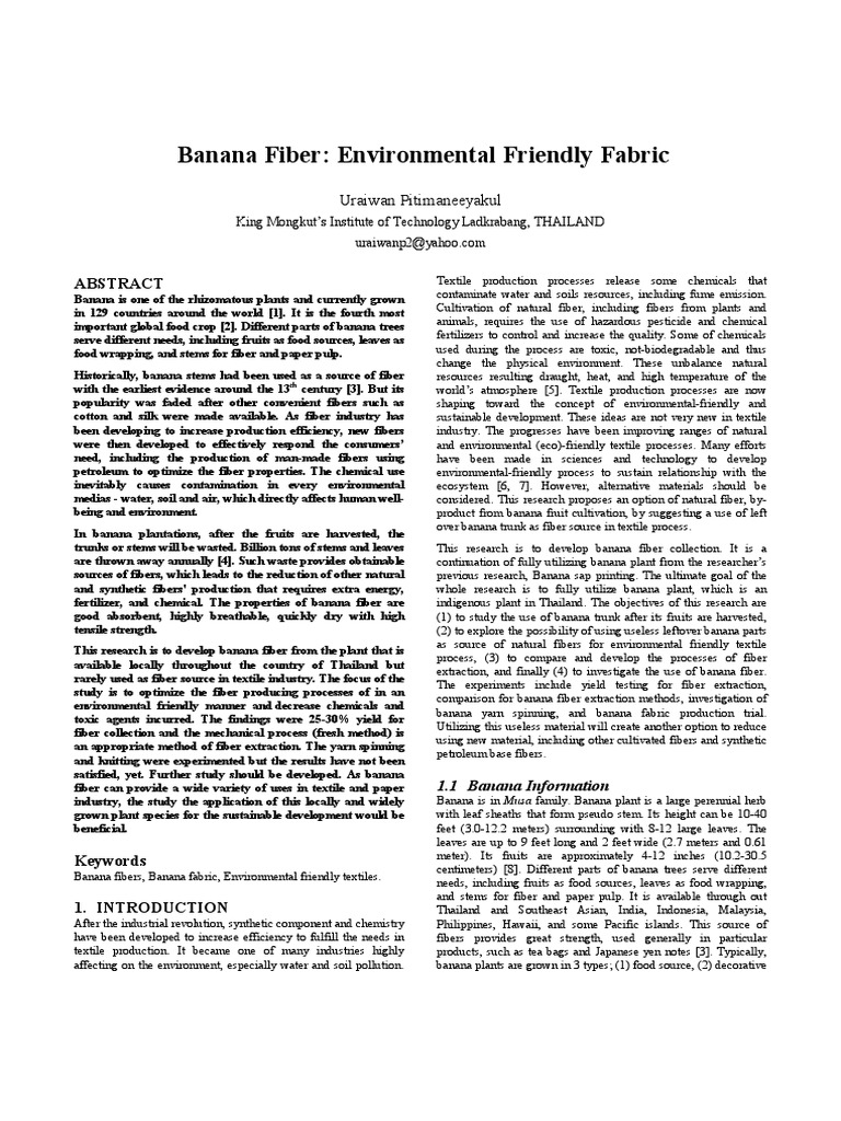 Banana Fiber Environmental Friendly Fabric Uraiwan Pitimaneeyakul