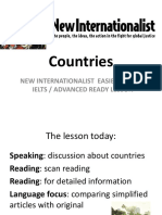Countries: New Internationalist Easier English Ielts / Advanced Ready Lesson