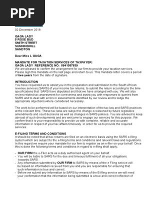 Mandate Letter