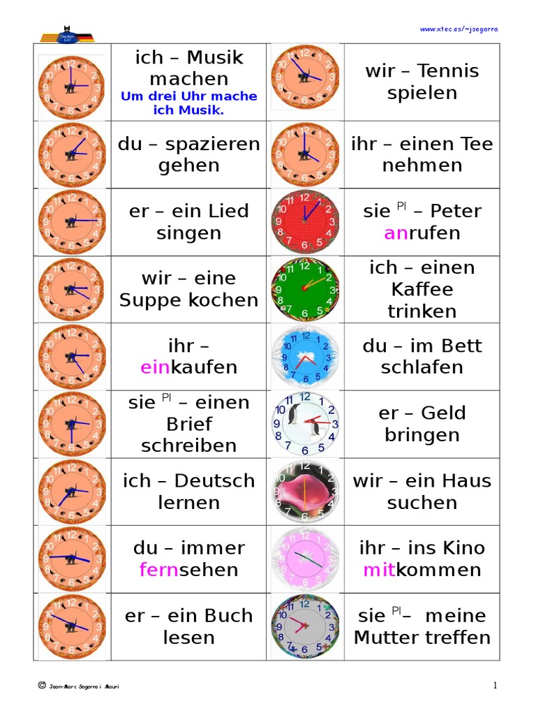 Uhrzeit Übung | PDF
