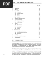 Unit 5 My Personal Computer: Structure Page No