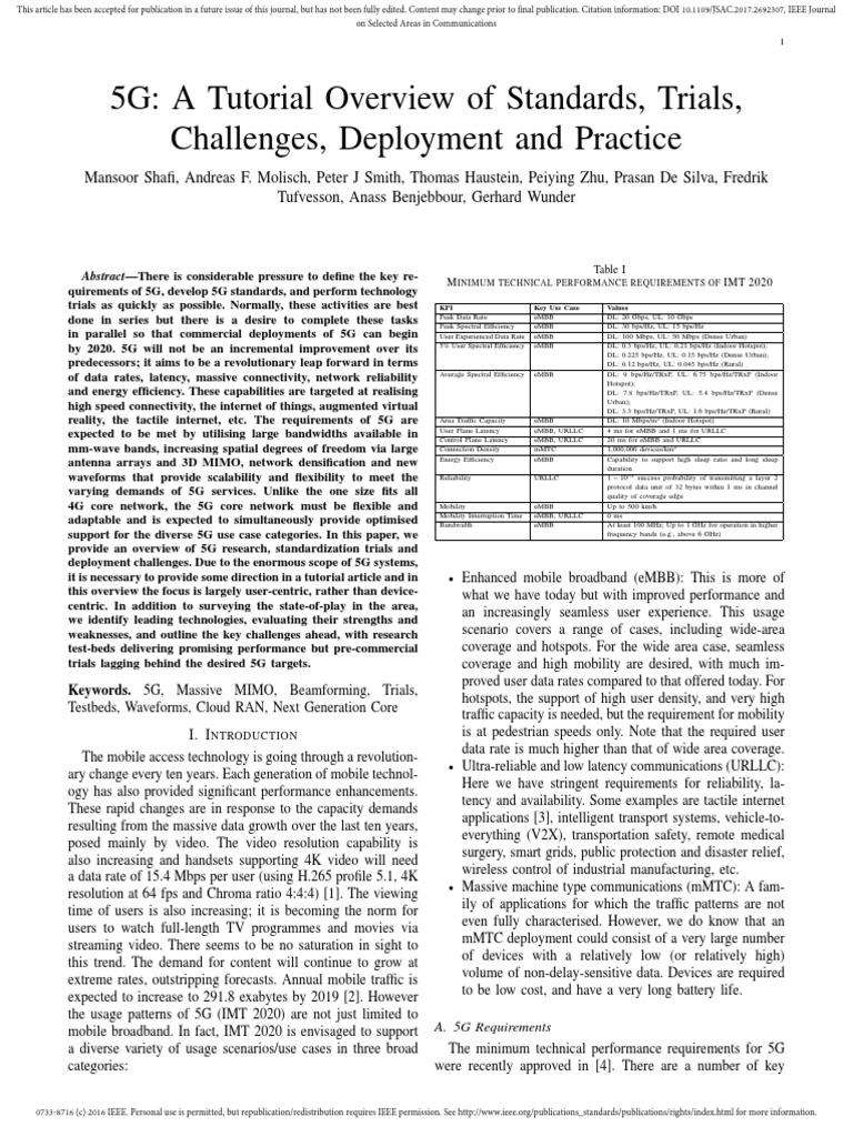 5G Standards and Deployment Guide | PDF | Extremely High Frequency | Mimo