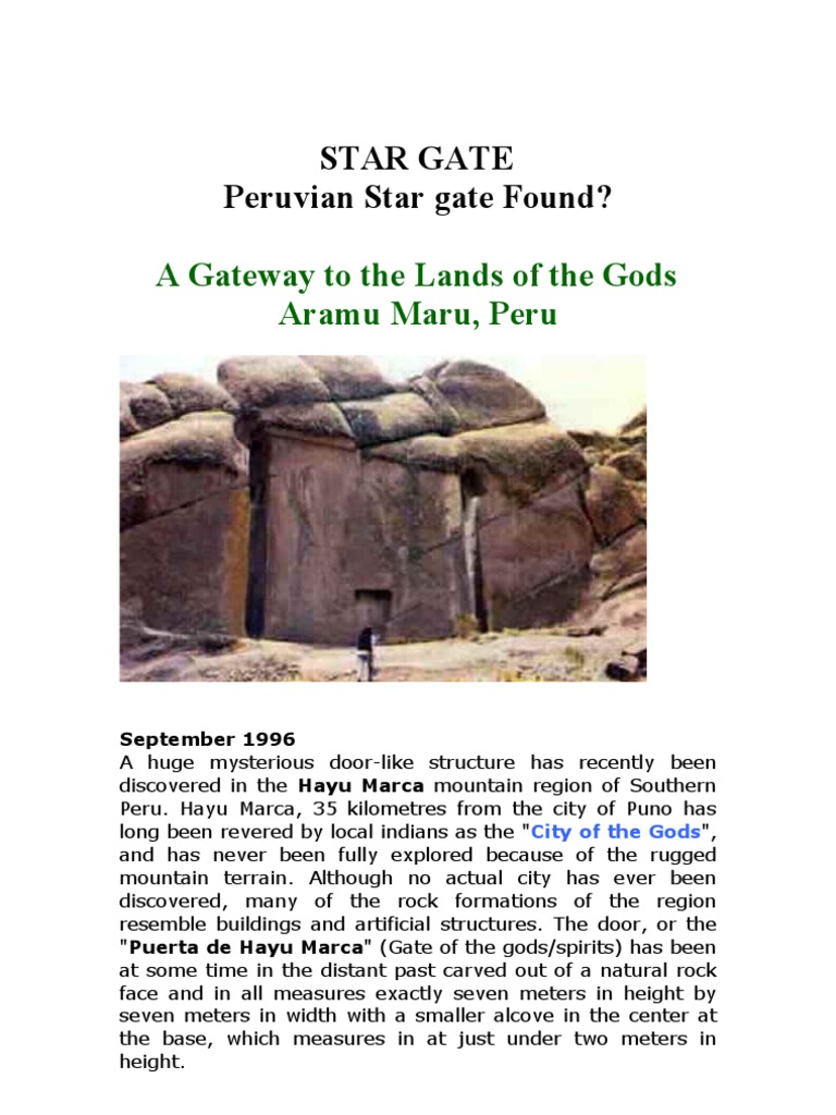 Aramu Maru: Peru's Mysterious Stargate | PDF | Inca Empire