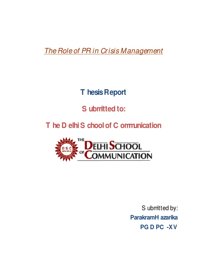 PR & Crisis PDF | PDF | Crisis Management | Public Relations