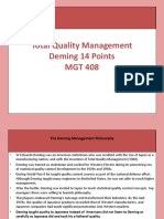 Total Quality Management Deming 14 Points MGT 408