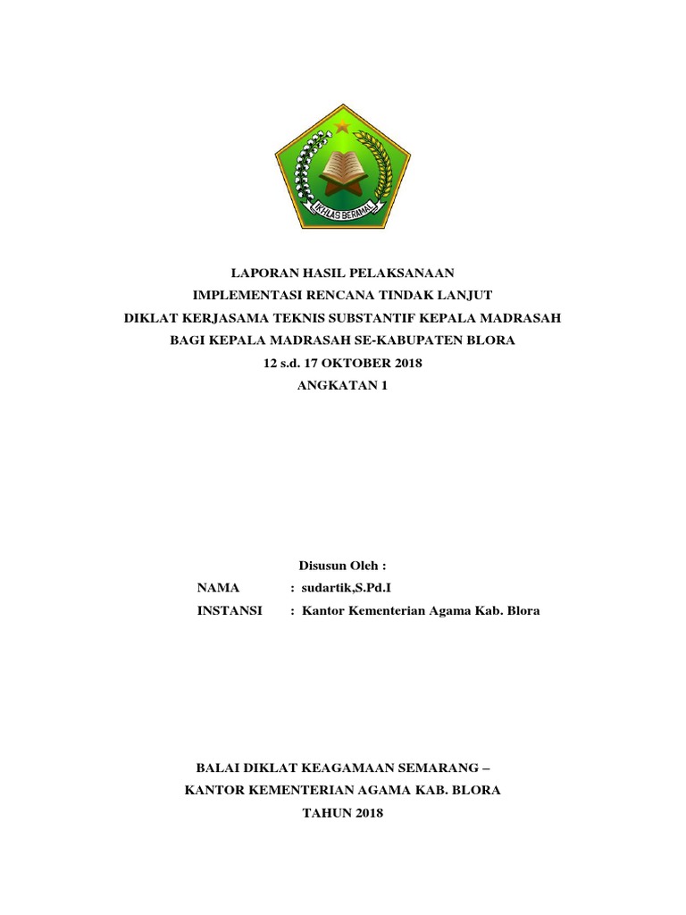 Cth Laporan Rtl Kepala