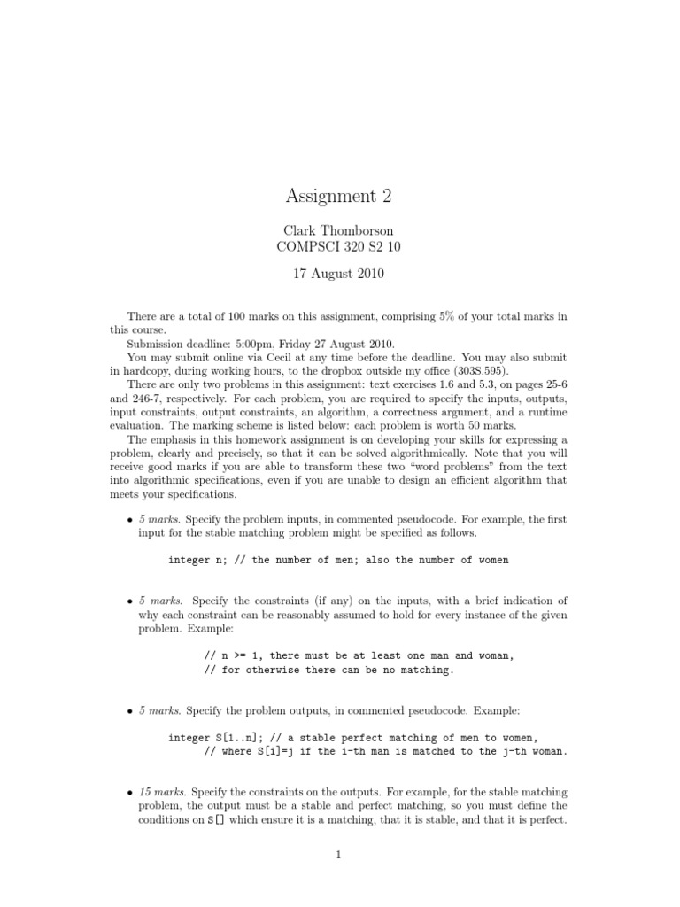 Ass 2 | PDF | Algorithms | Homework