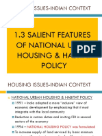 Housing Issues-Indian Context: 1.3 Salient Features of National Urban Housing & Habitat Policy