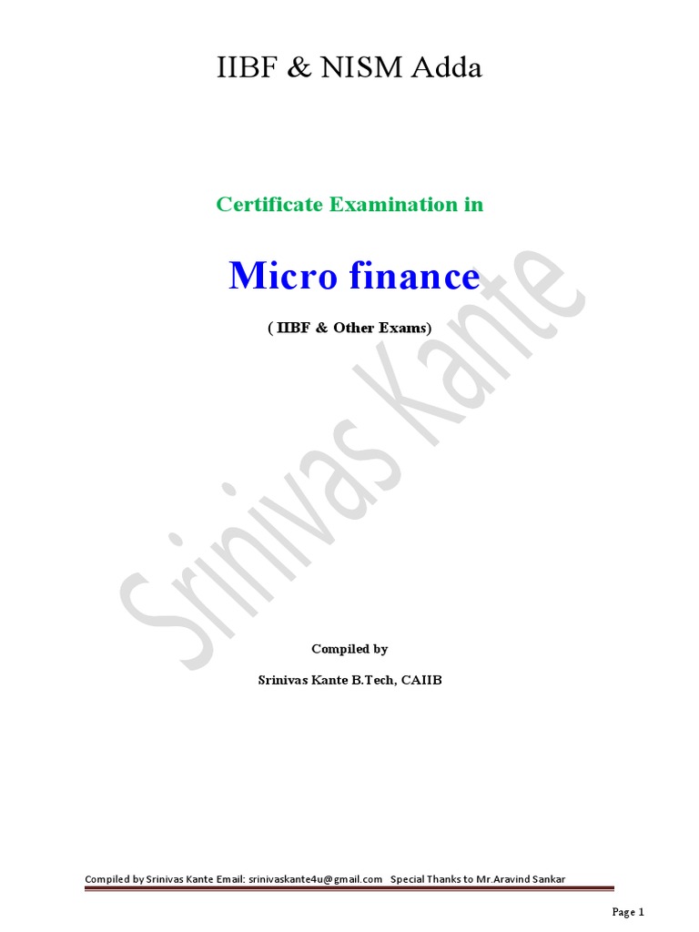 Microfinance Pdf Pdf Microfinance Securitization