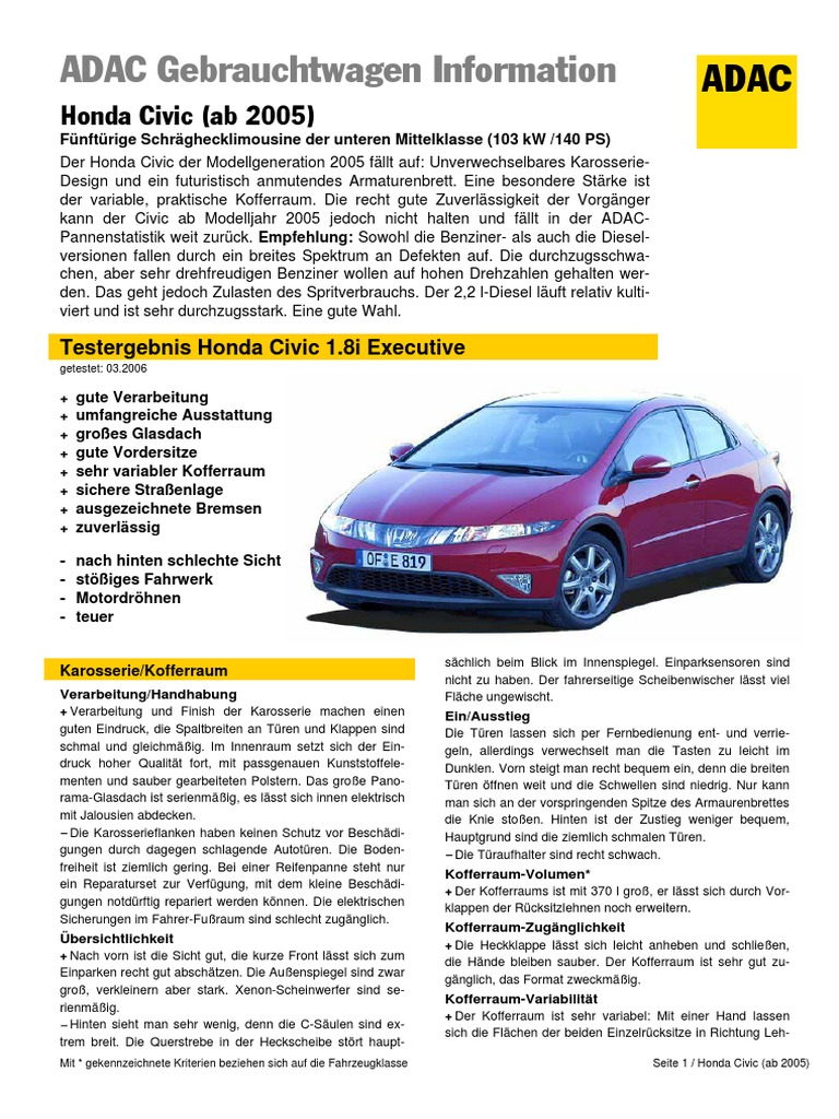 Adac Civic 8th Test