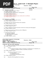 Appendix A - Unit Test - 1 Sample Paper