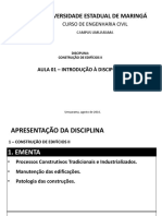 Aula 01 - Introdução a Disciplina de Construção de Edifícios II